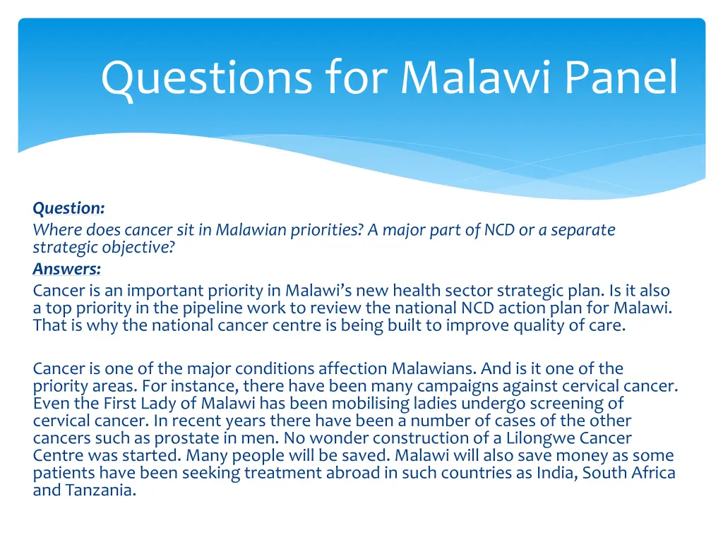 questions for malawi panel 3