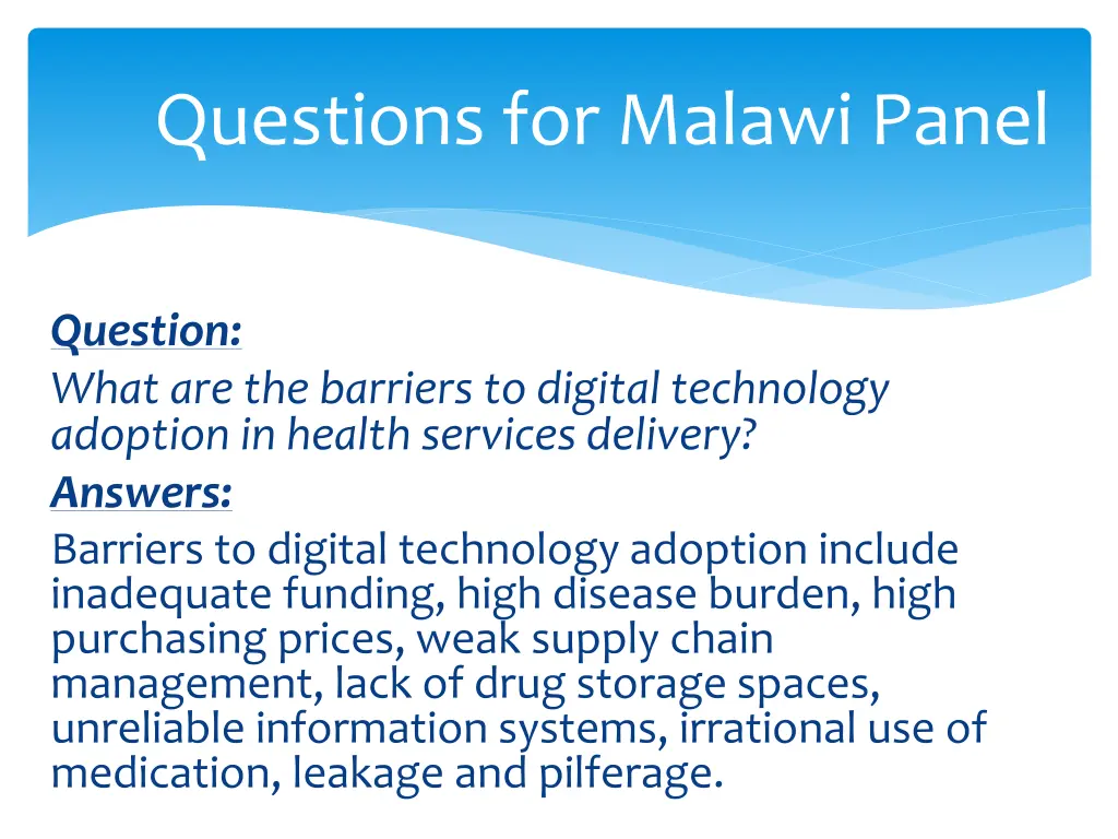 questions for malawi panel 5