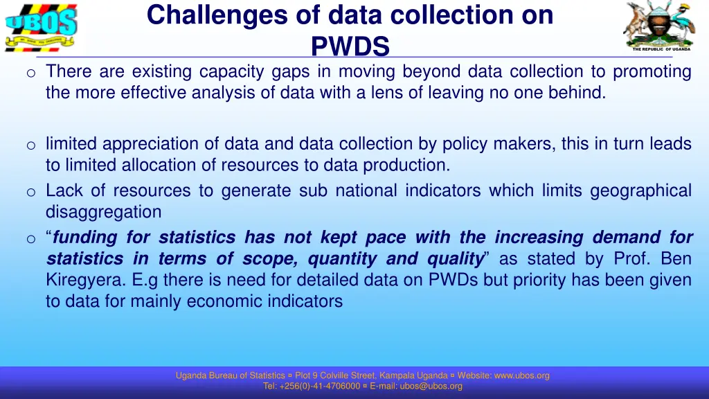 challenges of data collection on pwds o there