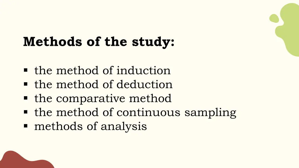 methods of the study