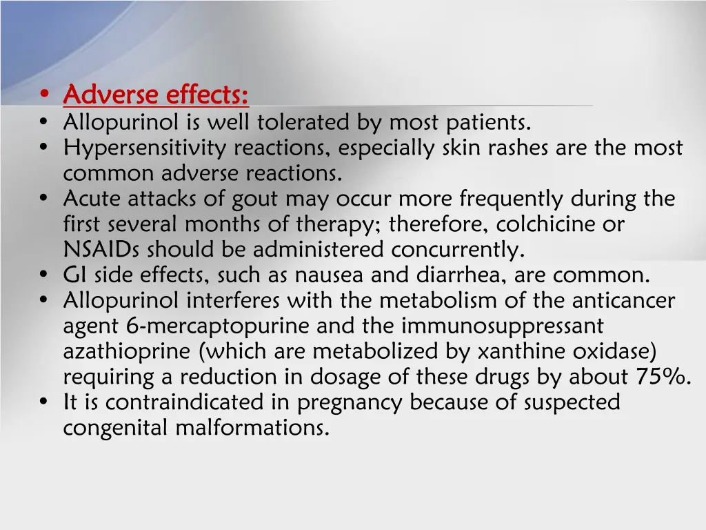 adverse effects adverse effects allopurinol