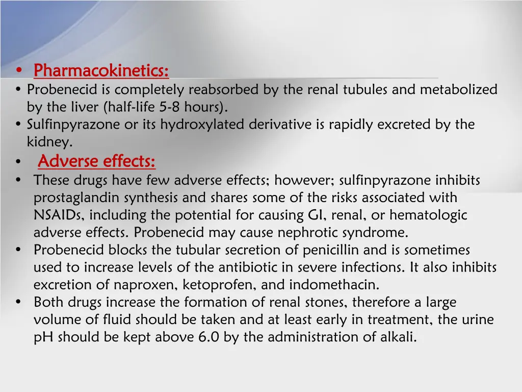 pharmacokinetics pharmacokinetics probenecid