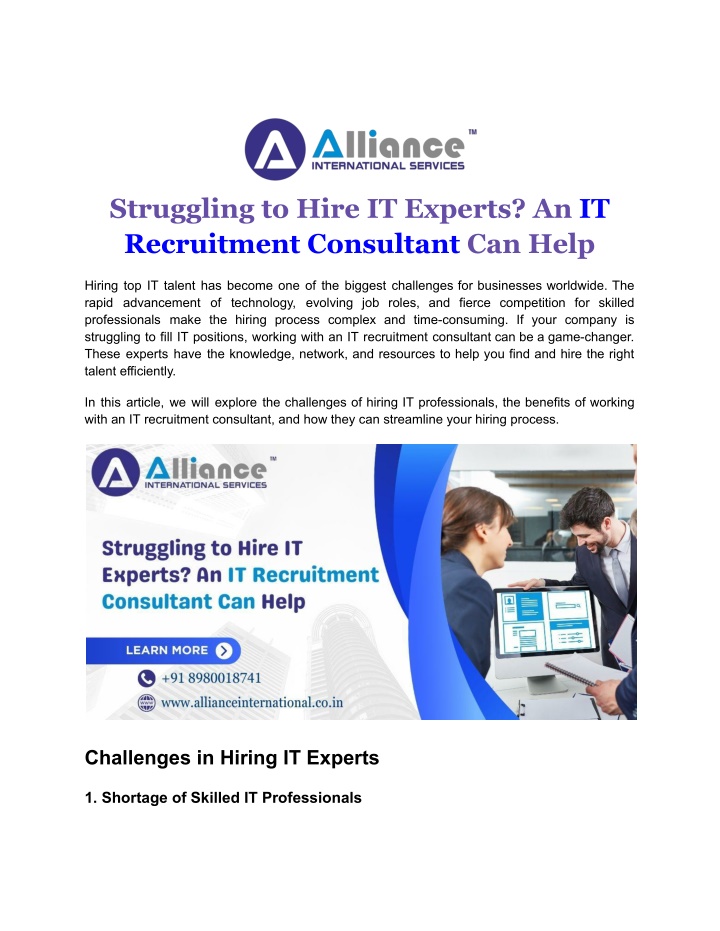 struggling to hire it experts an it recruitment