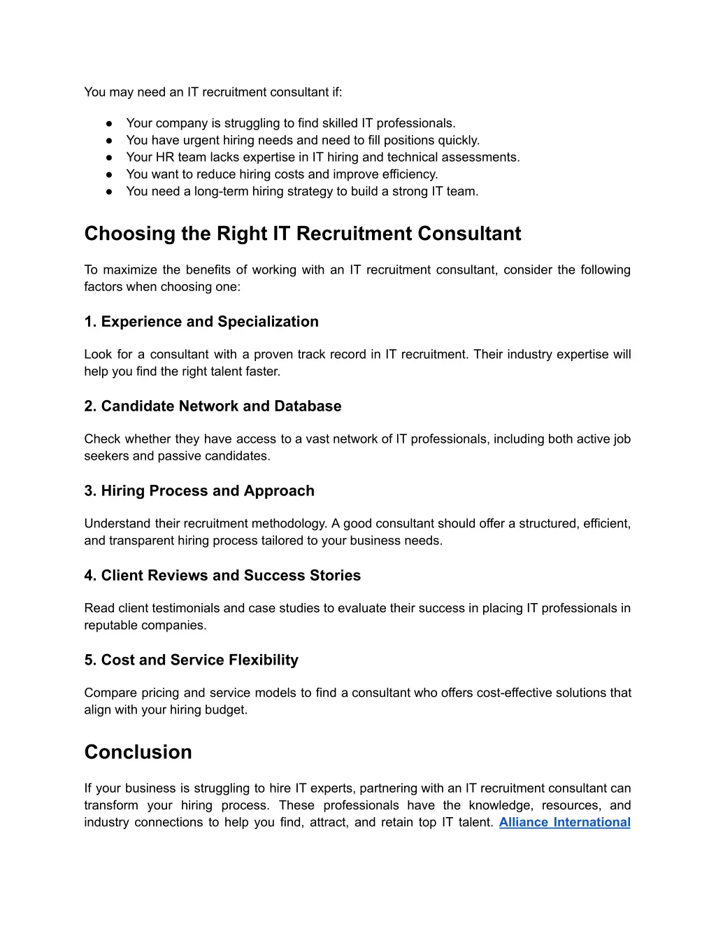 you may need an it recruitment consultant if