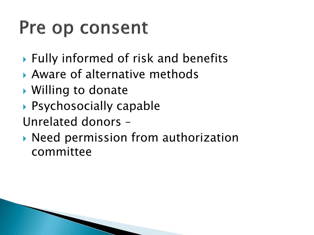 fully informed of risk and benefits aware