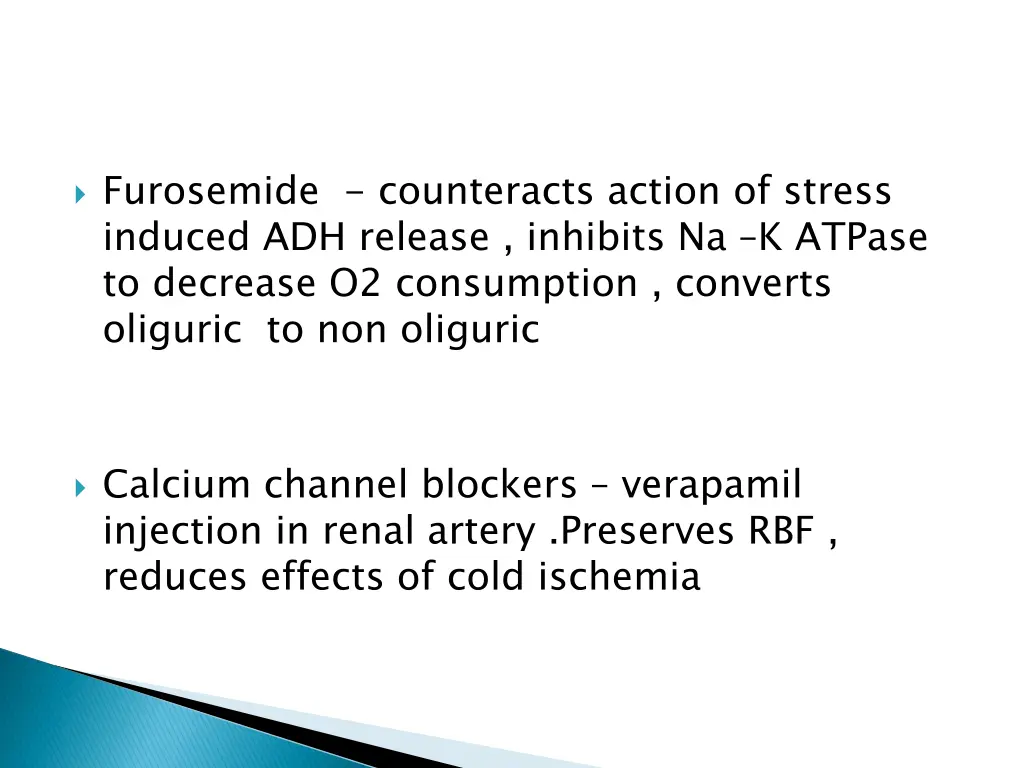 furosemide counteracts action of stress induced
