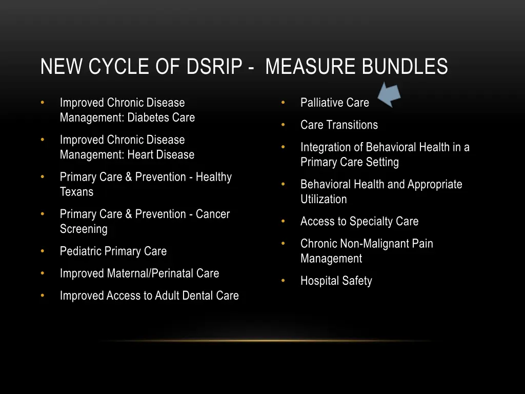 new cycle of dsrip measure bundles
