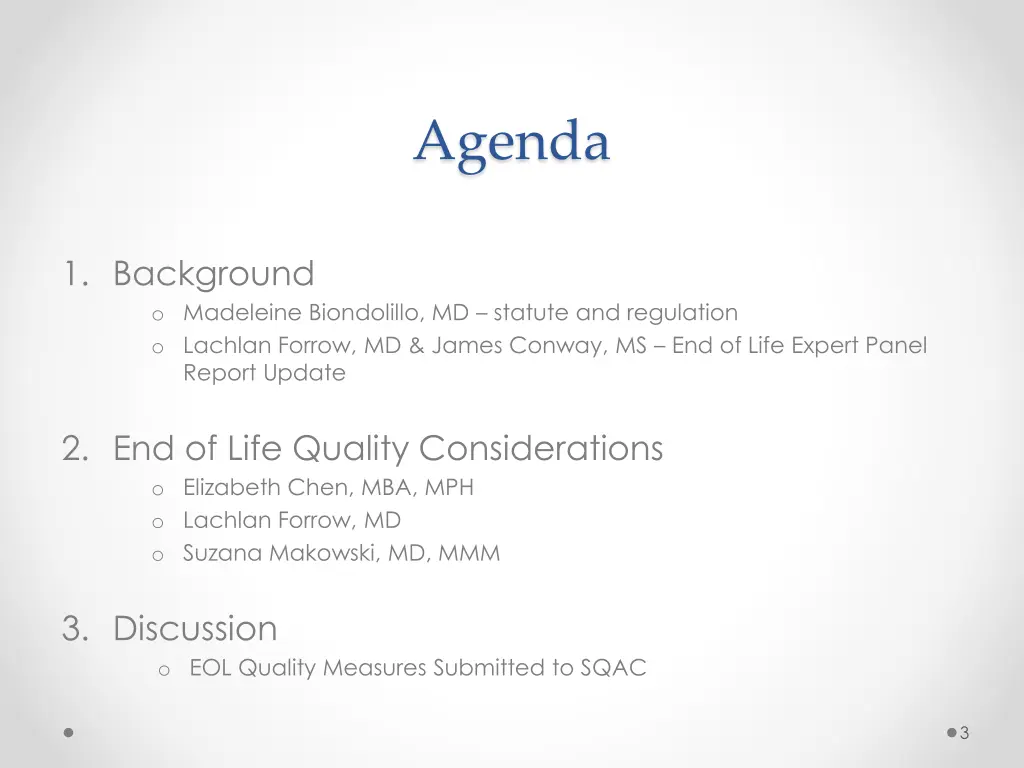 agenda