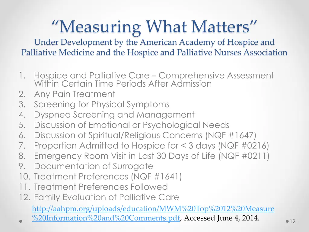 measuring what matters under development