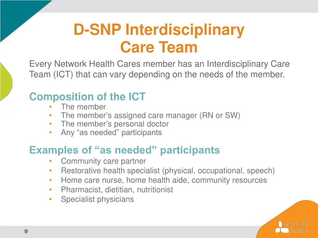 d snp interdisciplinary care team