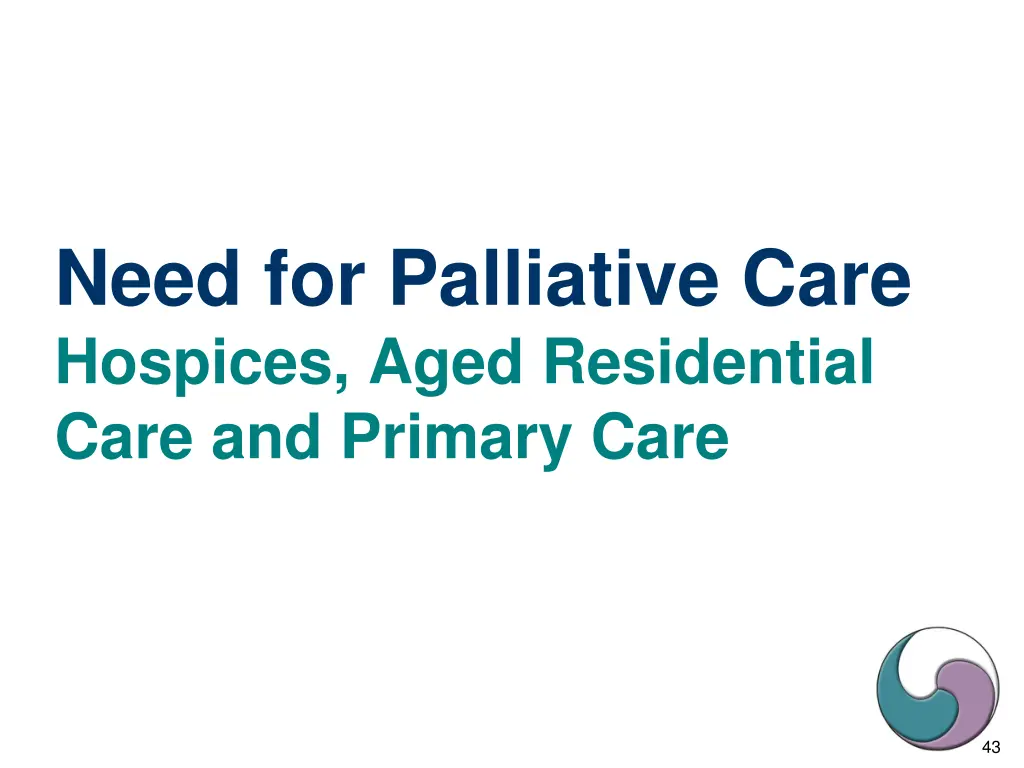 need for palliative care hospices aged