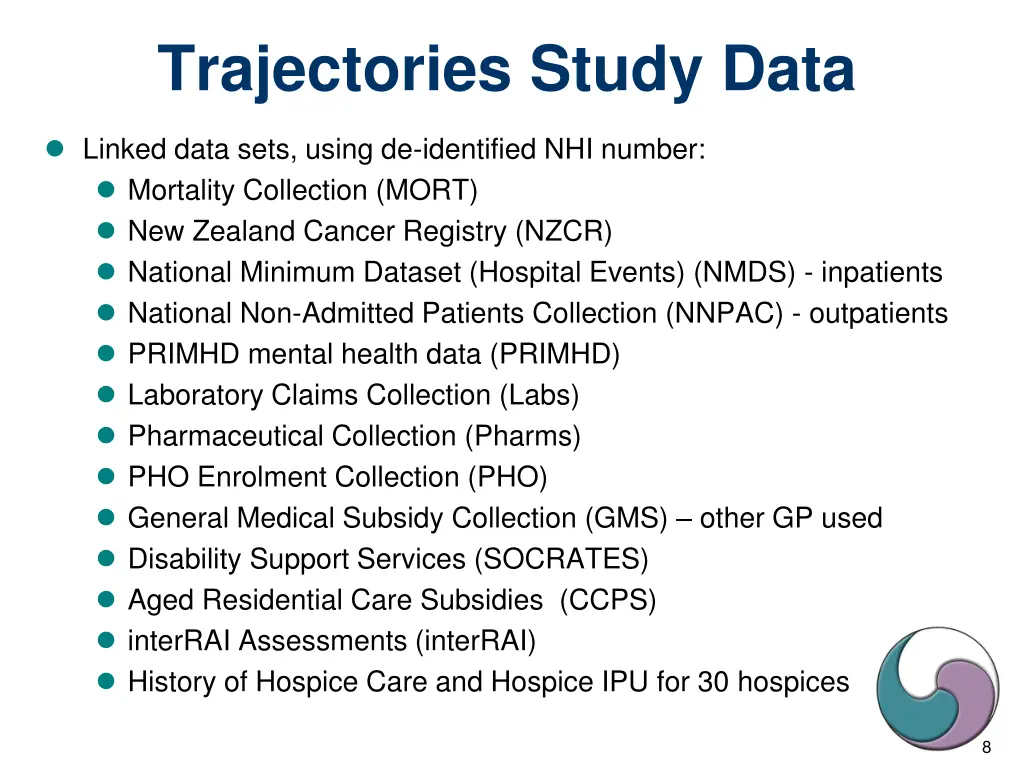trajectories study data