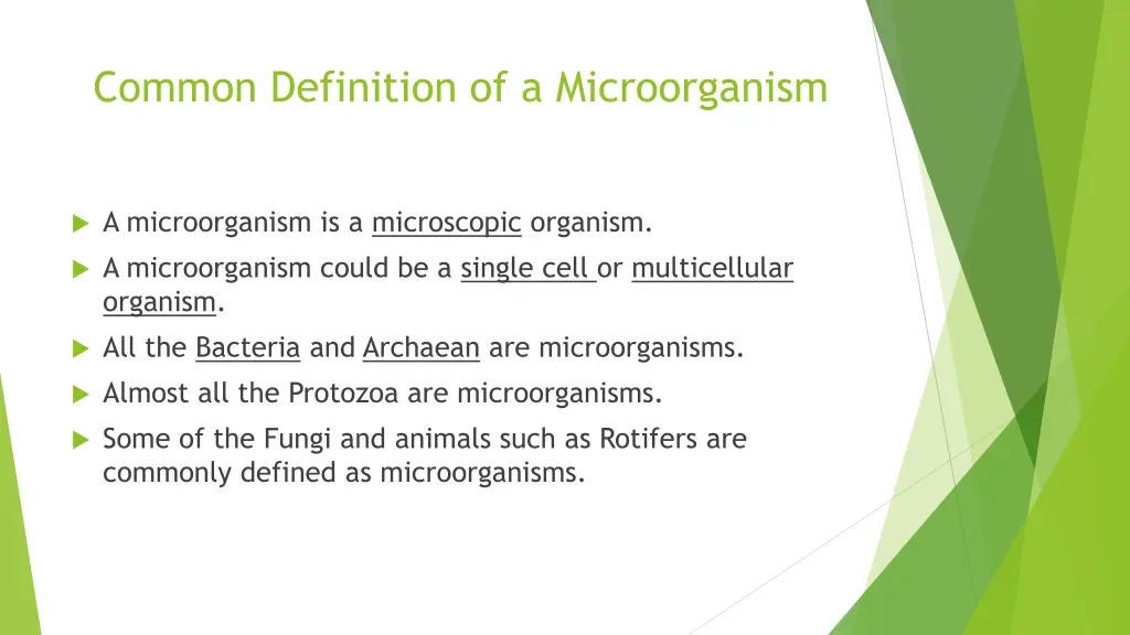 common definition of a microorganism