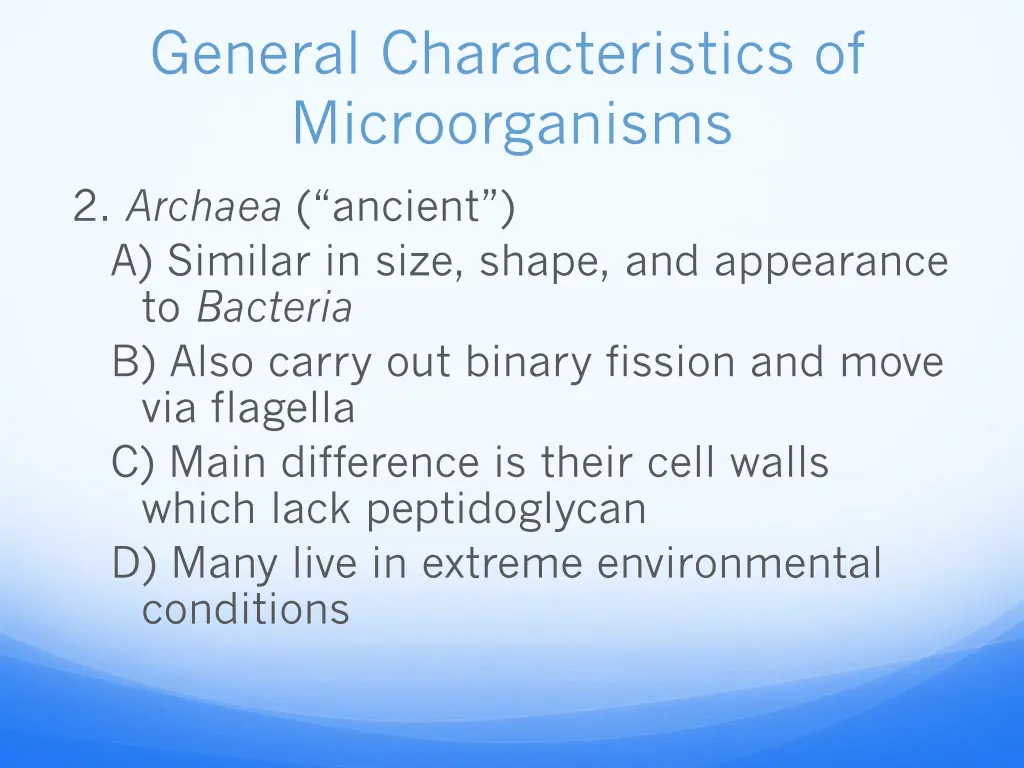 general characteristics of microorganisms 2