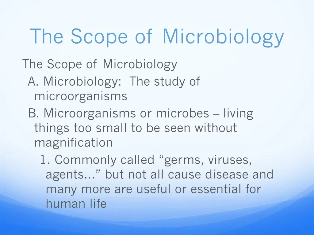the scope of microbiology