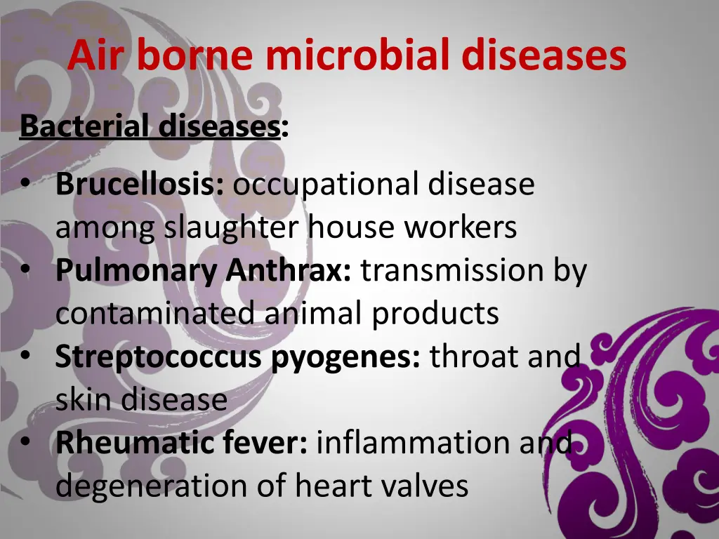 air borne microbial diseases