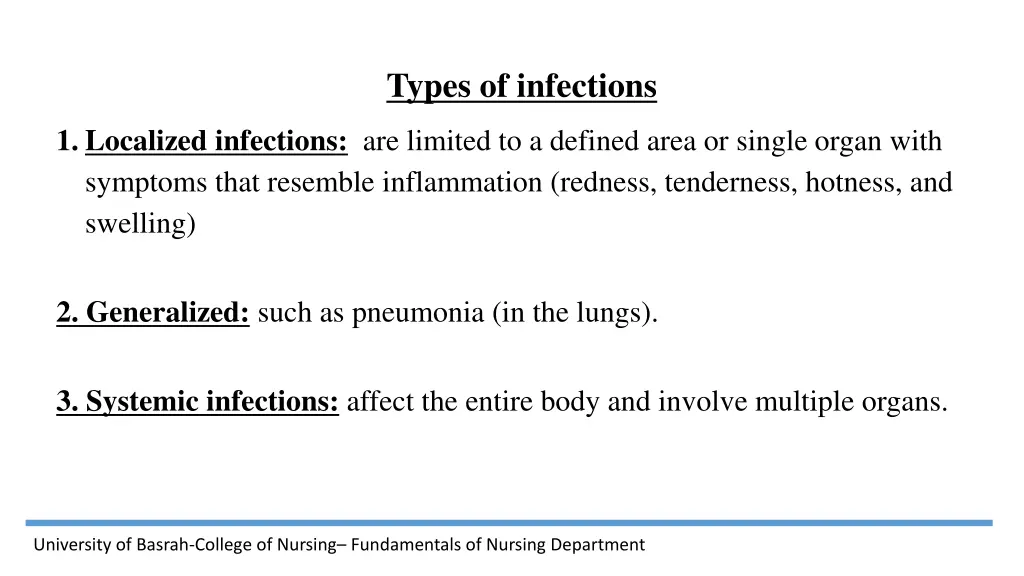 types of infections