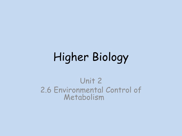 higher biology