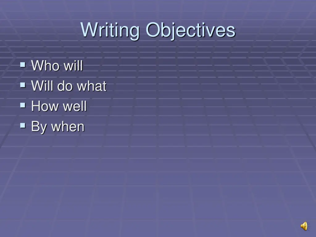 writing objectives
