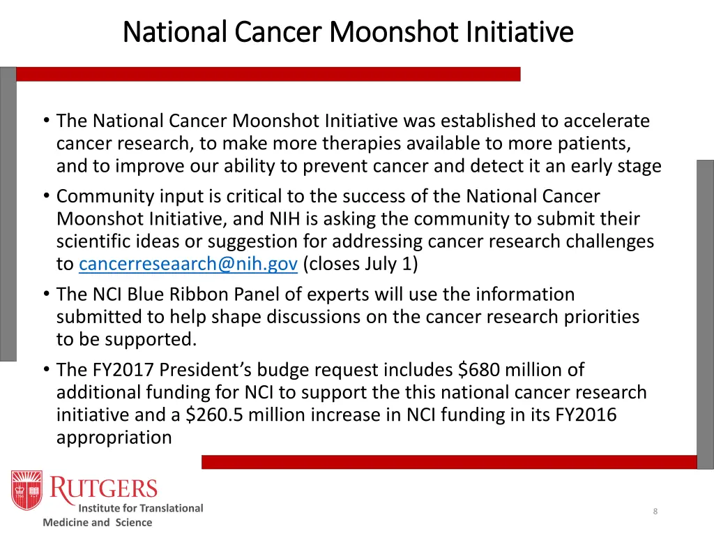national cancer moonshot initiative national