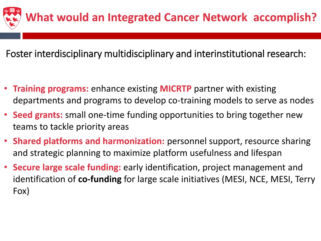 what would an integrated cancer network accomplish