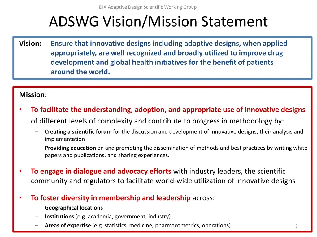 dia adaptive design scientific working group