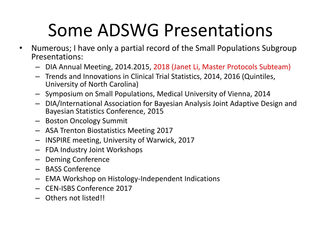 some adswg presentations numerous i have only