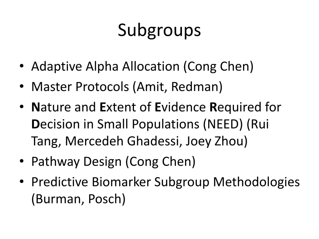 subgroups