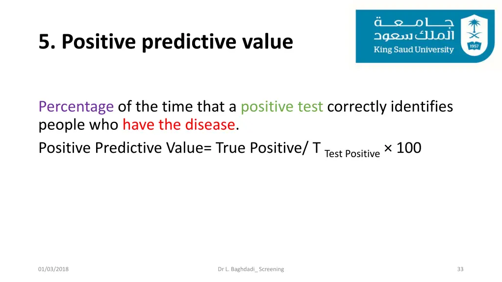 5 positive predictive value