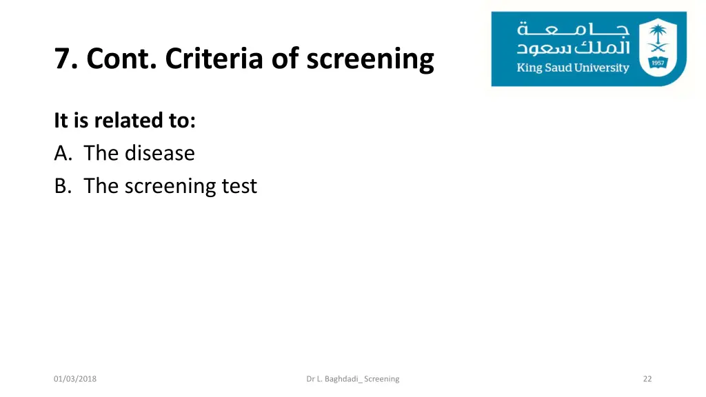 7 cont criteria of screening