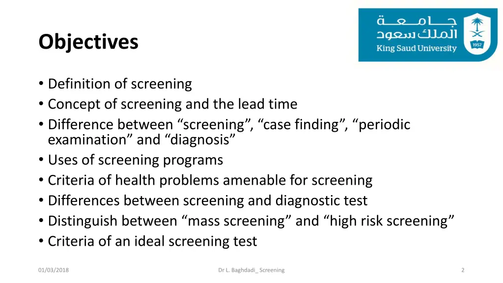 objectives