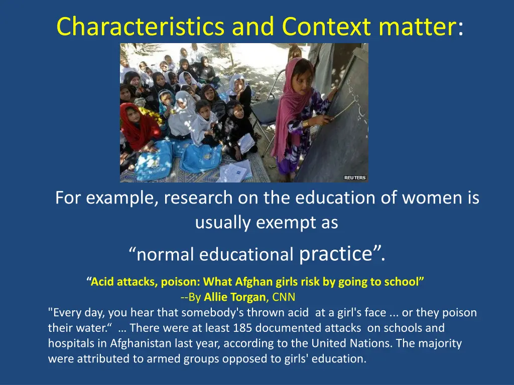 characteristics and context matter