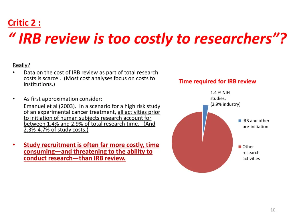 critic 2 irb review is too costly to researchers