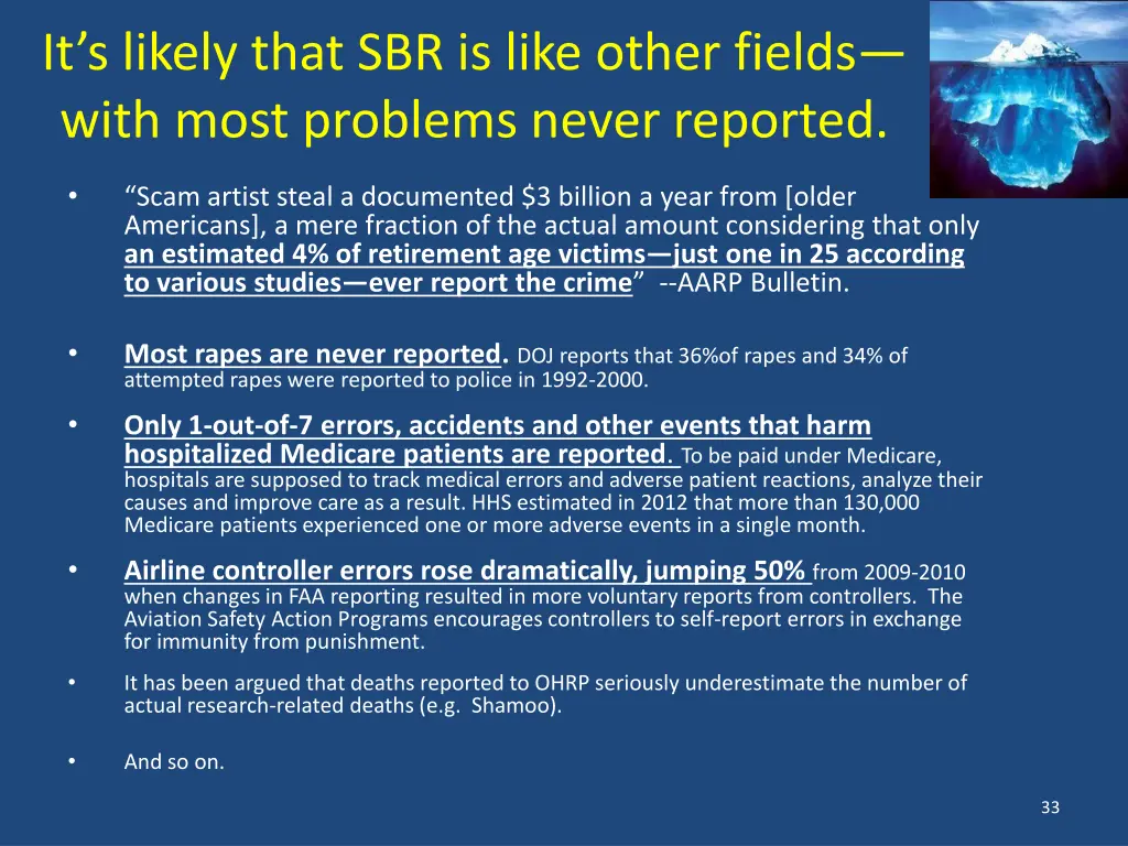 it s likely that sbr is like other fields with