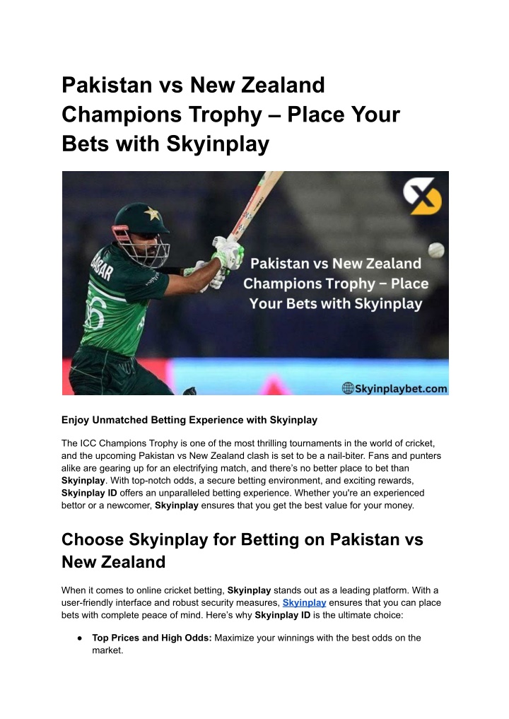 pakistan vs new zealand champions trophy place