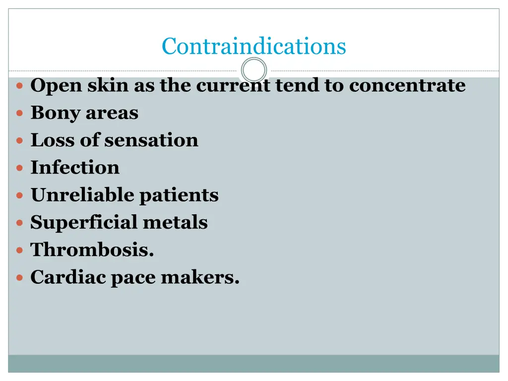 contraindications