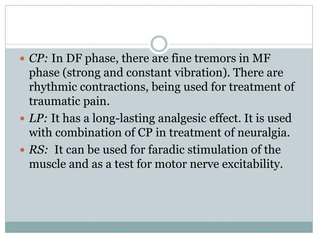 cp in df phase there are fine tremors in mf phase