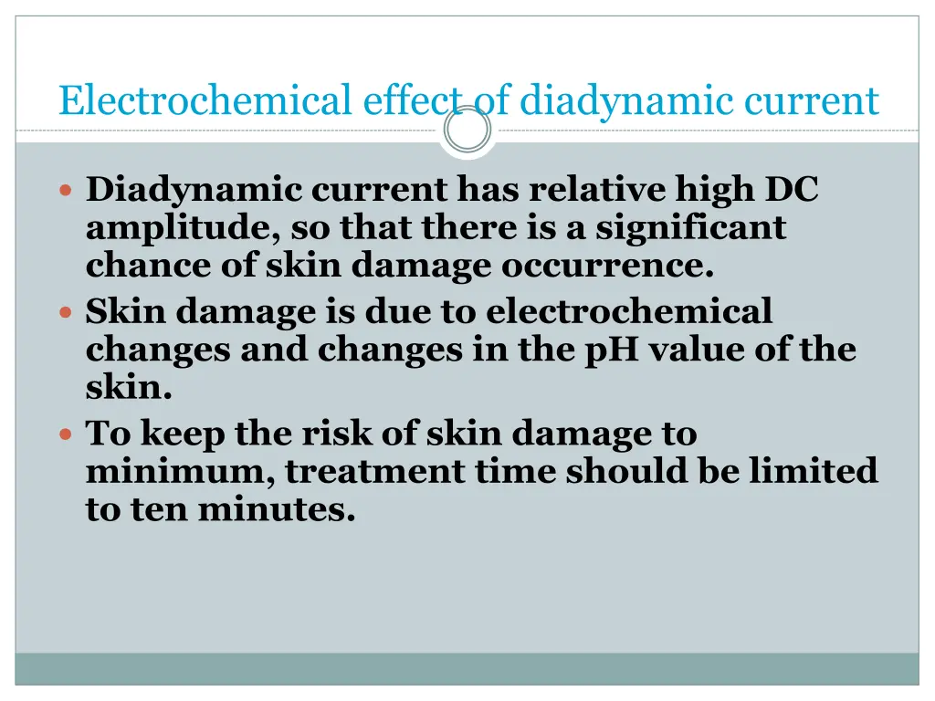 electrochemical effect of diadynamic current