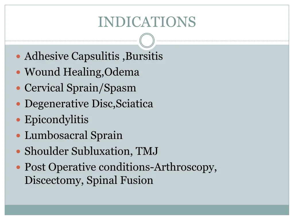 indications