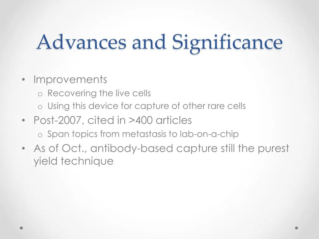 advances and significance