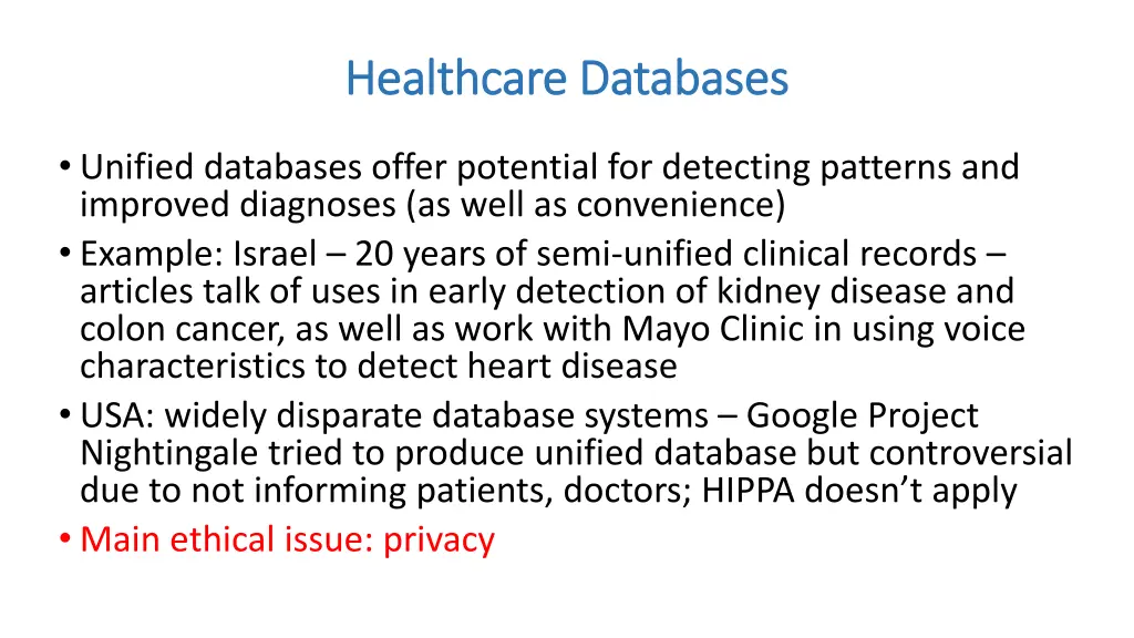 healthcare databases healthcare databases