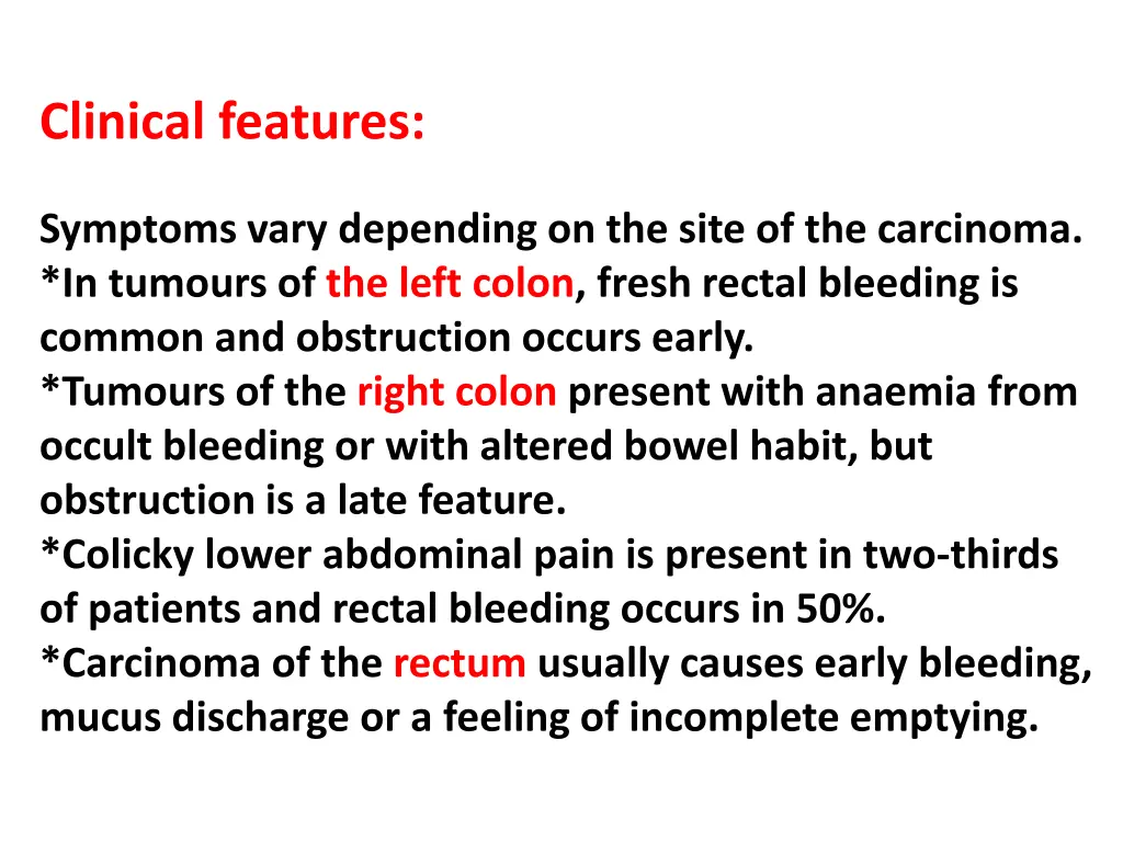 clinical features
