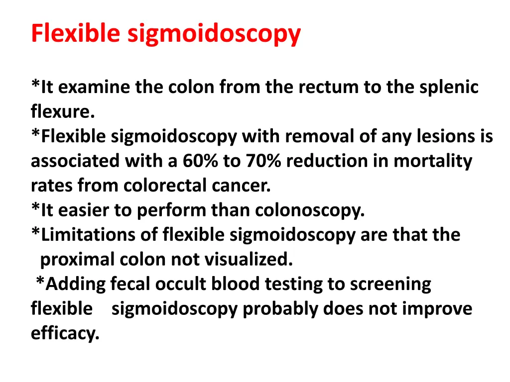 flexible sigmoidoscopy