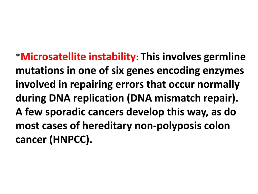microsatellite instability this involves germline