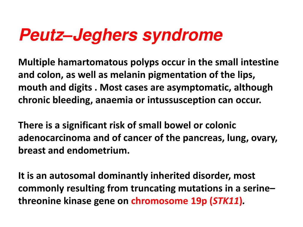 peutz jeghers syndrome