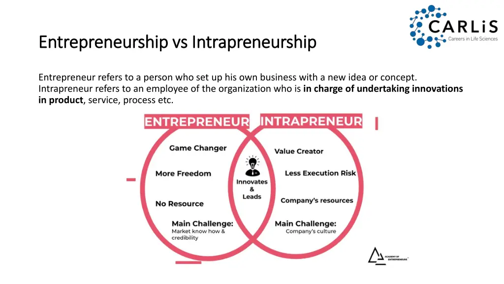entrepreneurship vs intrapreneurship