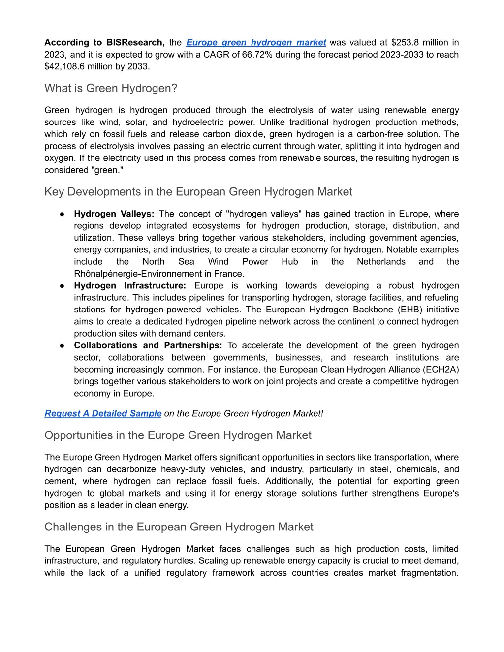 according to bisresearch the europe green