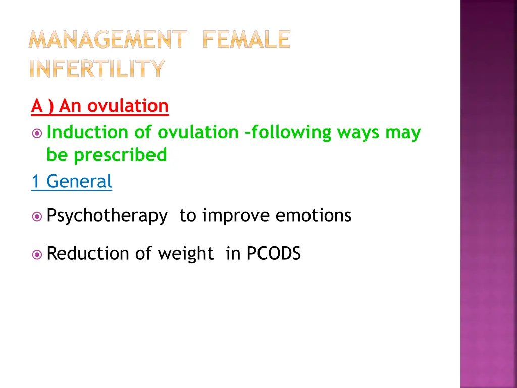 management female infertility