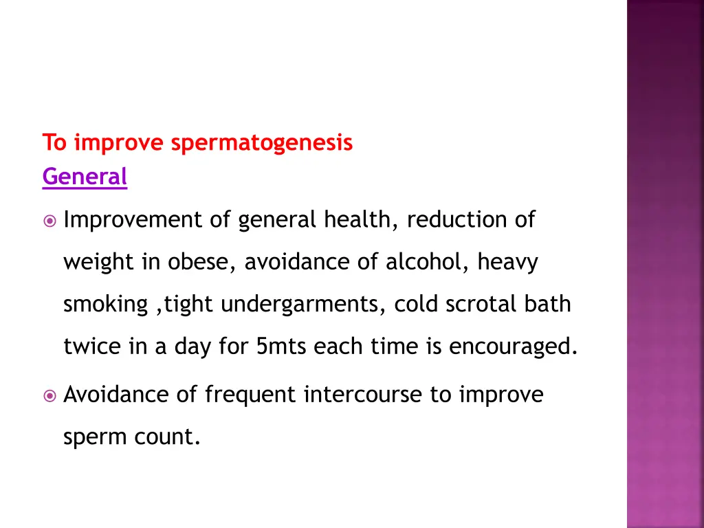 to improve spermatogenesis general