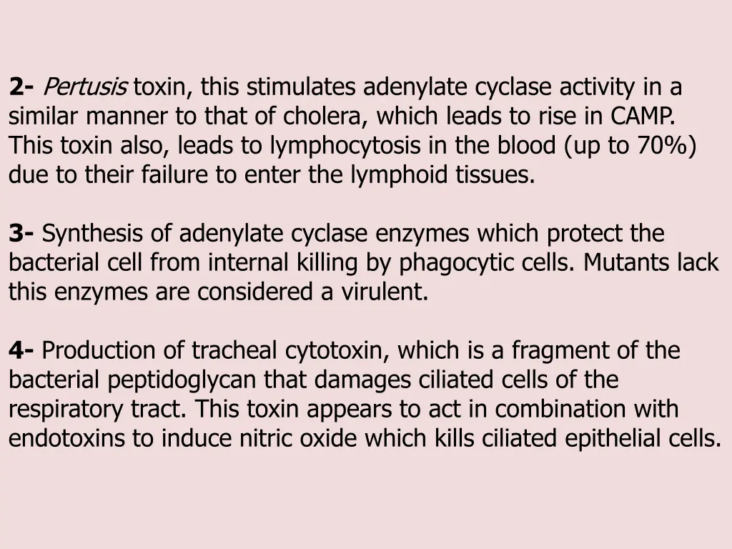 2 pertusis toxin this stimulates adenylate